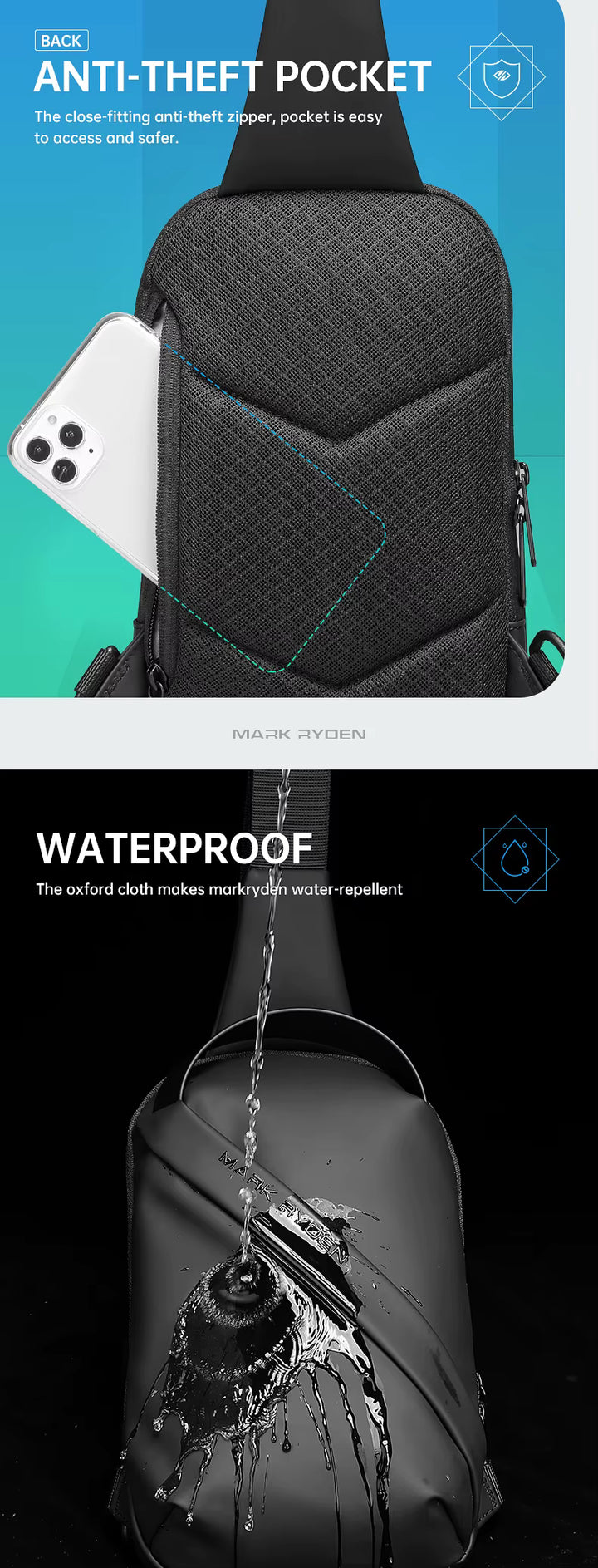 טוקיו 🎒 תיק צד חכם ואלגנטי – MARK RYDEN