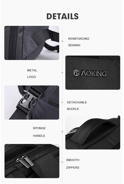דו שימושי שחור ריינג׳ AOKING תיק גב