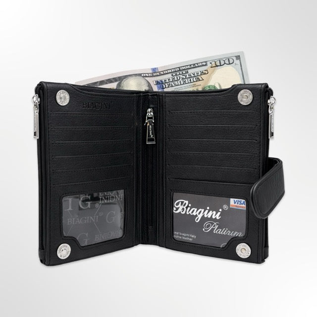 👛 ארנק נשים BIAGINI – סדר חכם בעיצוב יוקרתי ✨ זיפר בנוני