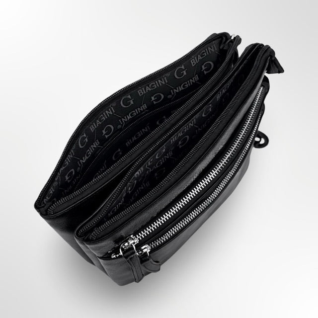 ✨ תיק גוף וכתף BIAGINI – יוקרה עם נוכחות ✨ זיפר