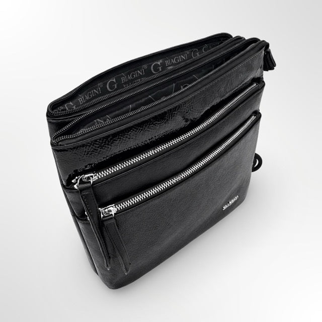 ✨ תיק גוף וכתף BIAGINI – יוקרה עם נוכחות ✨ זיפר